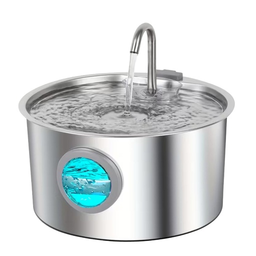 [fontaine-eau-animaux-inox-3l] Fontaine à Eau pour Animaux en Inox – Distributeur 3,2 L Silencieux