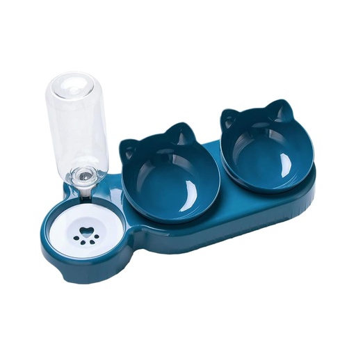 [gamelle-inclinee-automatique] Gamelle inclinée pour chat avec distributeur d'eau automatique – Anti-déversement et facile à nettoyer