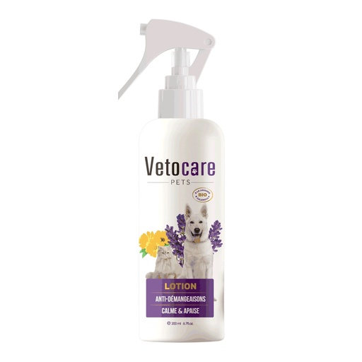 [vetocare-lotion-anti-demangeaisons-200ml] Lotion anti-démangeaisons – Vetocare Pets 200 ml