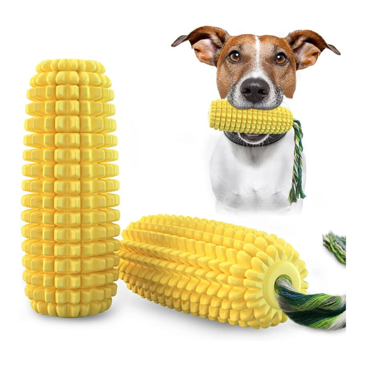 [jouet-macher-chien-sonore-forme-mais] Jouet à mâcher pour chien grinçant en forme de maïs