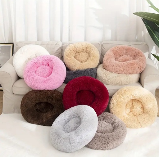 [lit-rond-peluche-chat-chien-casablanca] Lit Rond en Peluche pour Chat et Chien – Panier Doux & Confortable à Casablanca