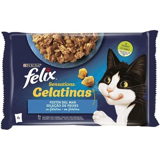 [purina-felix-fantastique-sensations-poissons-en-gelatine-4x85g] Purina Felix Fantastique sensations poissons en gélatine 4x85g