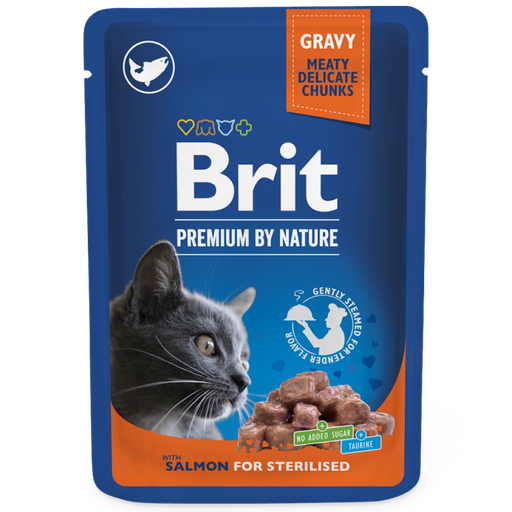 [brit-premium-pochon-saumon-pour-chat-sterilise-100g] Brit Premium Pochon Saumon pour chat stérilisé 100g