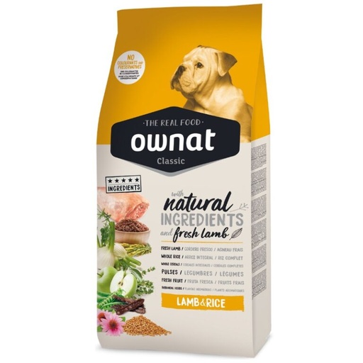 [ownat-classic-lamb-rice-20kg-casablanca] Ownat Classic Lamb & Rice 20kg – Croquettes Chien Adulte Agneau & Riz à Casablanca