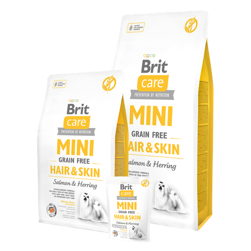 [brit-care-mini-adult-hair-skin-2kg-casablanca] Brit Care Dog Grain-Free Mini Adult Hair & Skin 2kg – Croquettes Petite Race à Casablanca