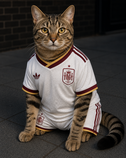 [PWF-SPA-C-M] Maillot Football Espagne pour chat – Édition La Roja – Taille M