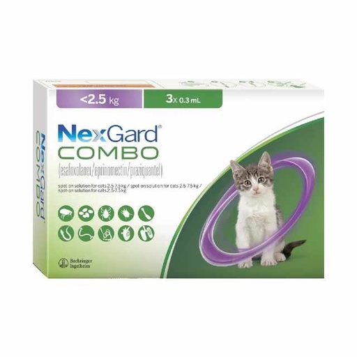 [4028691561514] Nexgard cat combo 3×0.3ml 2.5kg