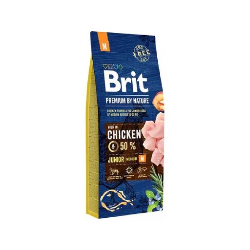 [8595602526338] Brit dog junior medium chicken 15kg