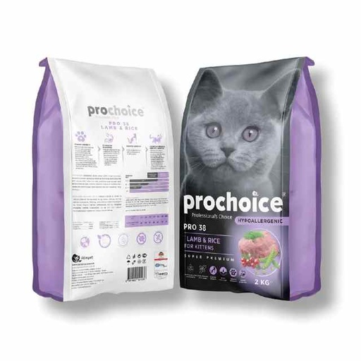 [8681465601074] Prochoice kitten hypoallergenic lamb rice 2KG