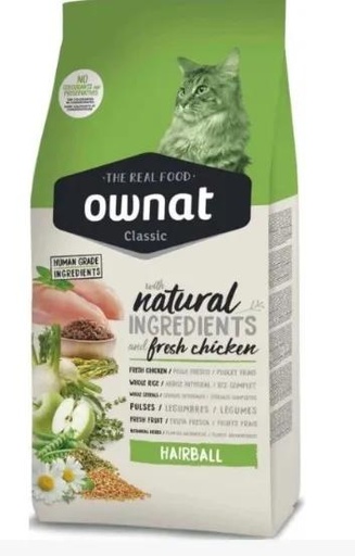 [8429037016228] Croquettes chat Classic HairBall Ownat 4kg