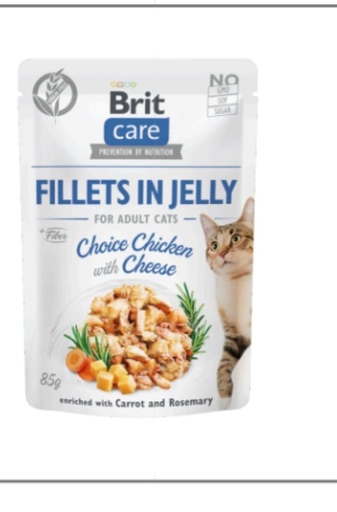 [PM-5325C92573F7] Brit Care –Filets pour Chat au Poulet et Fromage en Gelée