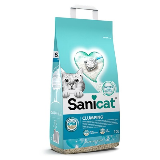 [PM-620BBB9FD3DD] Litière Sanicat White Active 10L Savon de marseille Agglomérante