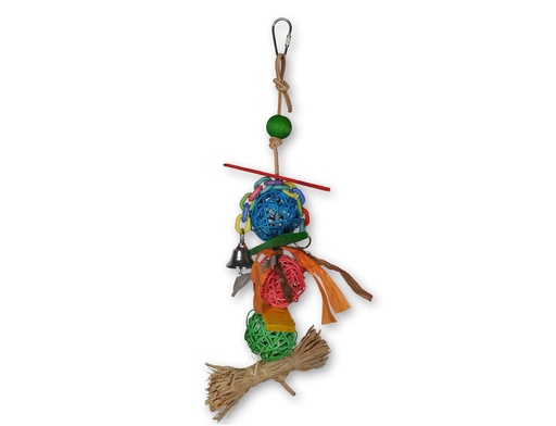 [PM-DAC268848B3D] Jouet 3 boules en osier multicolores Vadigran 35cm