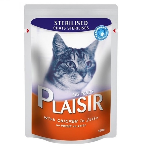 [frais et compléments chats;"Boutique Chat""] Pochon repas Plaisir pour chat adulte gout poulet 100 g