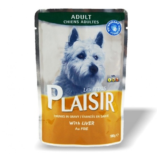[frais et compléments chiens;"Boutique Chien""] Pochon repas Plaisir pour adulte goût foie 100 g