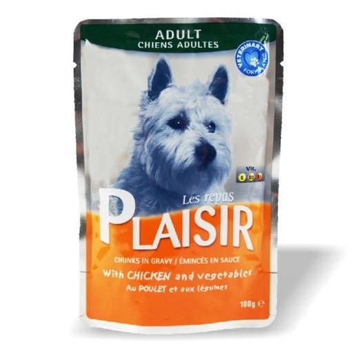 [frais et compléments chiens;"Boutique Chien""] Pochon repas Plaisir pour adulte goût poulet 100 g