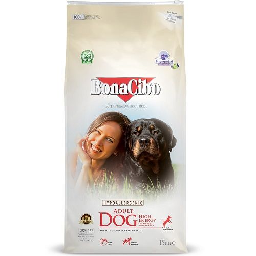 [PI-042] Bonacibo Formule HIGH ENERGY Croquettes Low Grain et Hypoallergeniques pour Chiens adultes (au poulet)