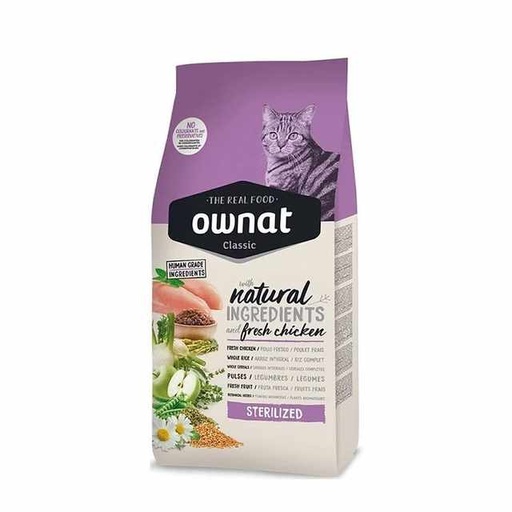 [PI-050] Croquettes pour chat de la marque Ownat, gamme Classic Sterilized au poulet. 4KG