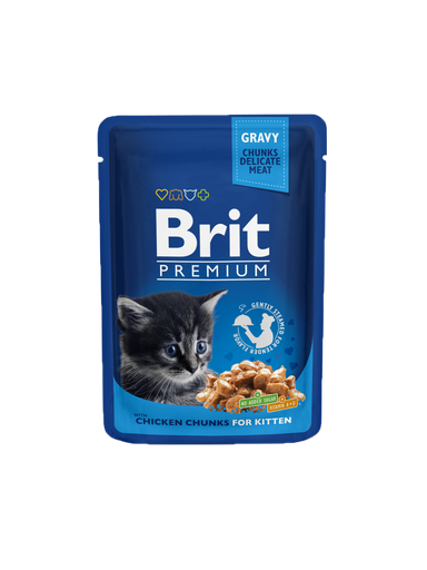 [8595602506026] Brit Kitten Chicken Chunks 100g