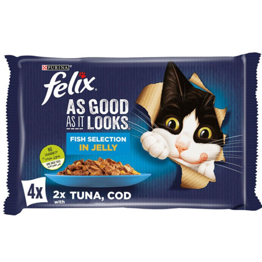 [pate-pour-chat-felix-selection-de-poissons-4-x-85-g] Paté pour chat FELIX sélection de poissons 4 x 85 G