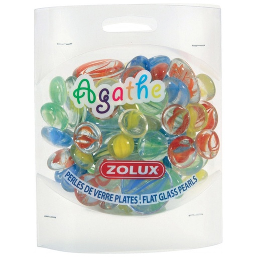 [357542] PERLES DE VERRE PLATES AGATHE MIXTE