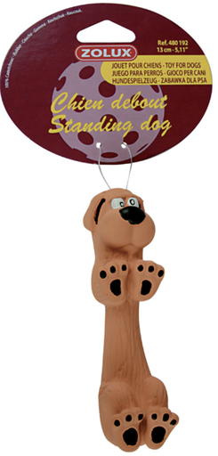 [480192] JOUET LATEX CHIEN DEBOUT 13CM