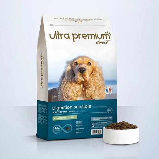 [ultra-premium-chien-sensible-toutes-tailles-croquettes-super-premium-agneau-et-riz-12kg] Ultra Premium Chien sensible toutes tailles Croquettes super premium – Agneau et riz 12kg