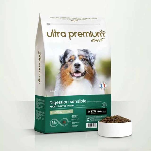 [ultra-premium-chien-sensible-toutes-tailles-croquette-sans-cereales-12kg] Ultra Premium Chien sensible toutes tailles Croquette sans céréales 4kg |12kg