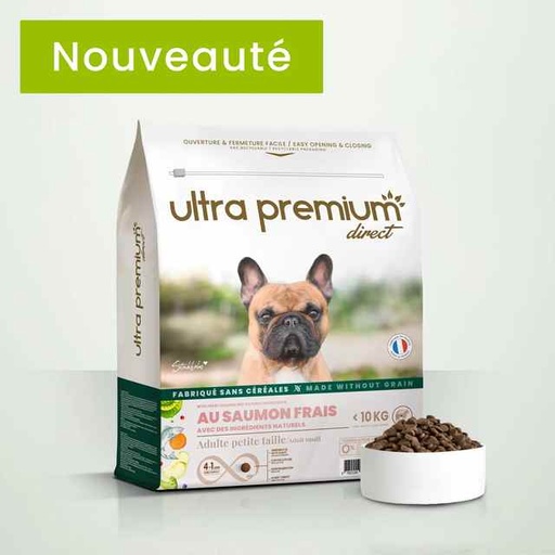 [ultra-premium-croquettes-sans-cereales-au-saumon-frais-pour-chien-adulte-de-petite-taille-inf-10kg-7kg] Ultra Premium Croquettes sans céréales au saumon frais pour chien adulte de petite taille (inf. 10kg) 7kg