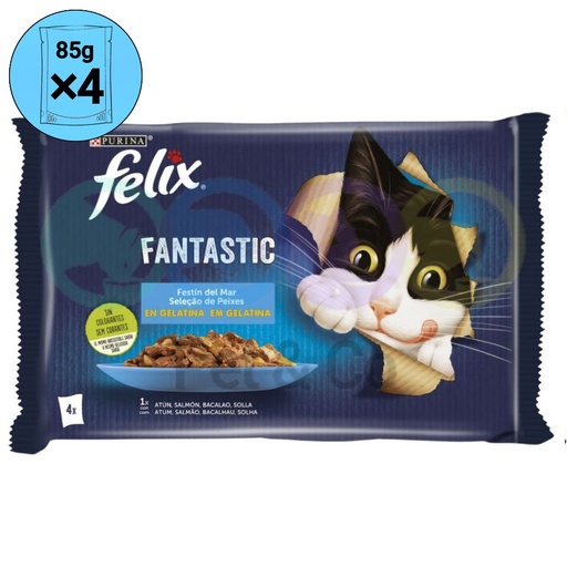 Felix Chunks in Jelly for Cats with Fish 4×85g