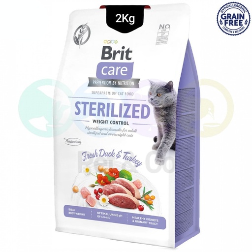 Brit Care Grain-free Kibbles for Cats for Weight Control 2Kg