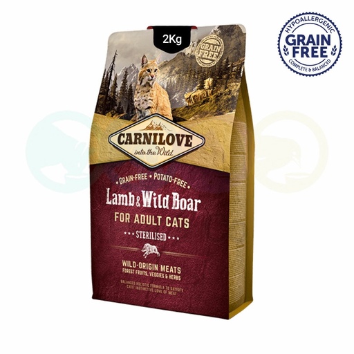 Carnilove Kibbles for Sterilized Cats with Lamb & Wild Boar 2Kg