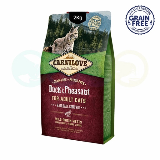Carnilove Kibbles for Cats Hairball Control with Duck & Pheasant 2Kg