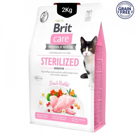 Brit Care Grain-free kibbles for Sensitive Sterilized cats 2Kg