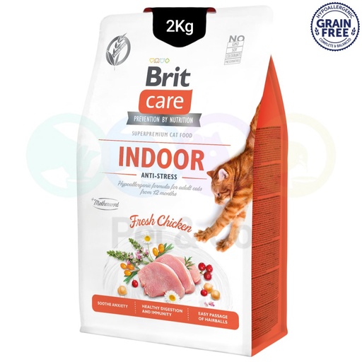Brit Care Grain-free kibble for anti-stress indoor cats 2kg