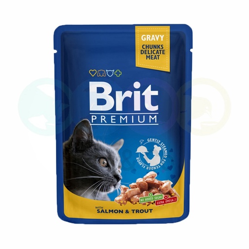 Brit Chunks in Gravy for Cats with Salmon & Trout 100g