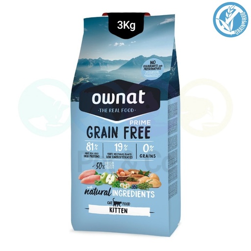 OWNAT Grain-Free Kibbles for Kittens 3Kg