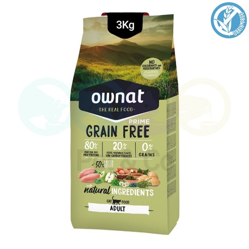 OWNAT Grain-Free Kibbles for Cats with Chicken&Turkey 3Kg