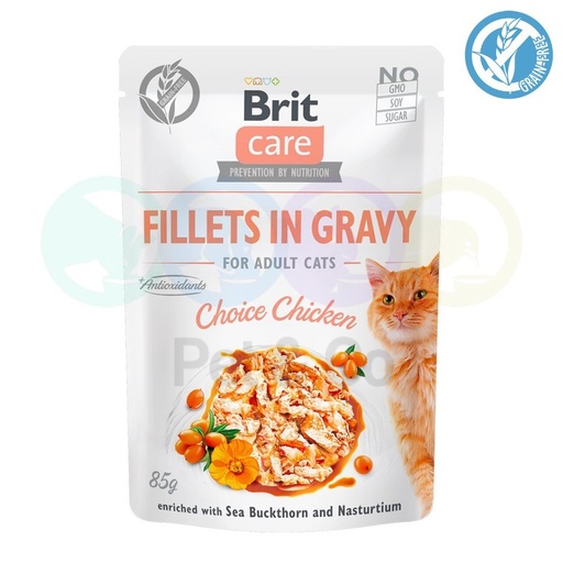 Brit Care Fillets in Gravy with Chicken for cats 85g
