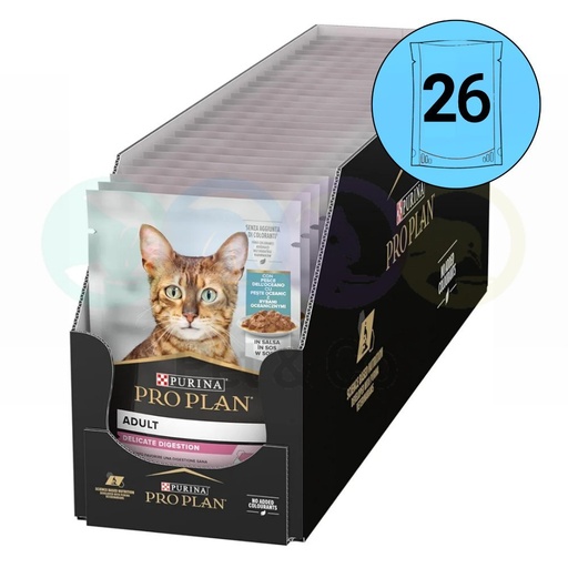 Lot Pro Plan Chunks in Gravy for Cats with Digestive Sensitivity with Ocean Fish 26×85g