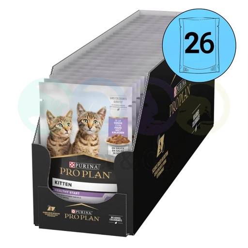 Lot Pro Plan Chunks in Gravy for Kittens with Turkey 26×85g