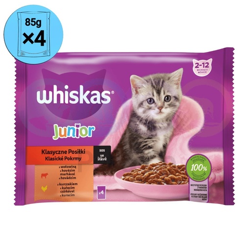 Whiskas Chunks in Gravy for Kittens 4×85g