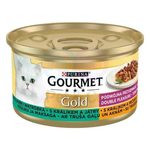 Gourmet Gold Double Pleasure for Cats with Rabbit & Liver 85g