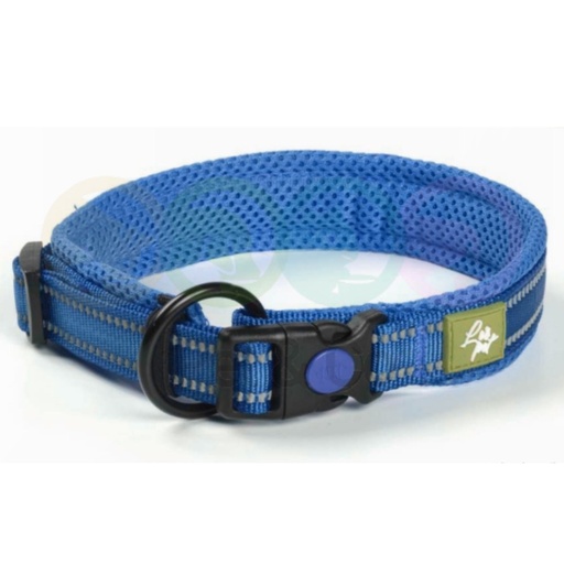 Dog Collar Blue with reflective band XL