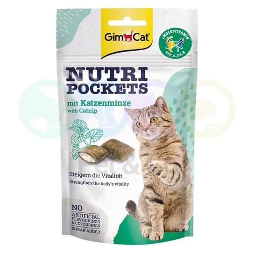 GimCat Treats for Cats Nutri Pockets with Catnip 60g