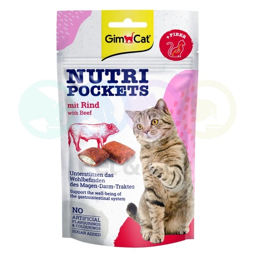 GimCat Treats for Cats Nutri Pockets with Beef 60g