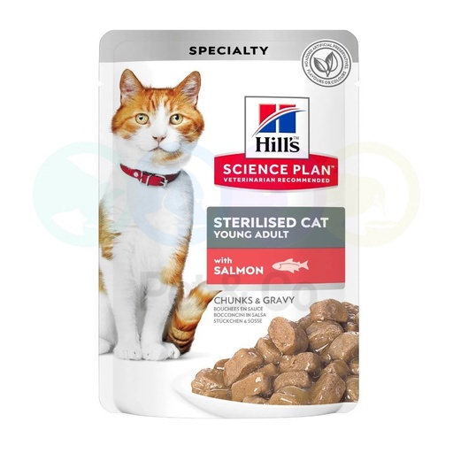 Hill's Chunks in Gravy for Sterilised Cats with Salmon 85g