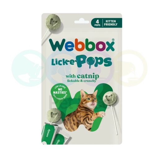 Webbox Cat Treats Lick-e-Pops with Catnip 4pcs