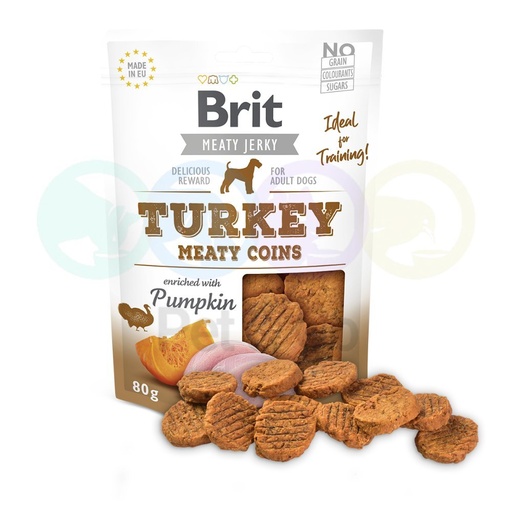 Brit Meat Jerky Dog Meaty Coins with Turkey 80g