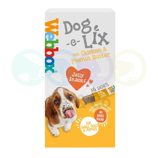 Webbox Dog-e-Lix Treats with Chicken & Peanut Butter 6×15g